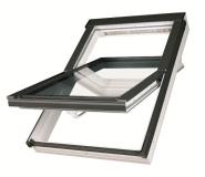 Мансардное окно FAKRO PROFI PTP-V U4 66х98см / Белое пластиковое ПВХ с вентклапаном / двухкамерное